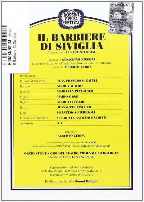 Il Barbiere di Siviglia (L'inutil precauzione) (DVD) - DVD di Gioachino Rossini,Bruno De Simone - 2