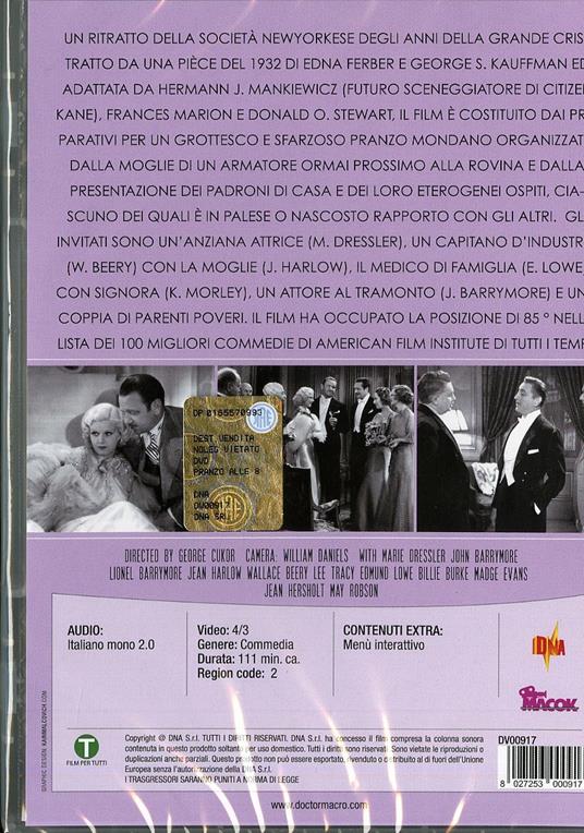 Pranzo alle 8 di George Cukor - DVD - 2