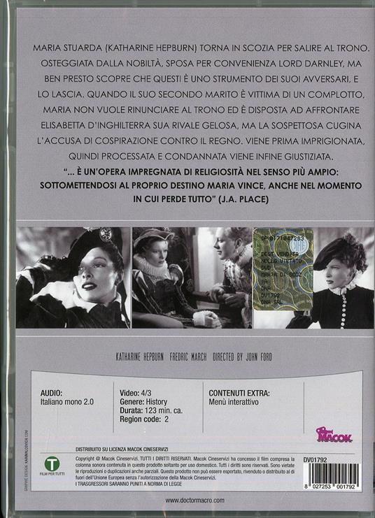 Maria di Scozia di John Ford - DVD - 2