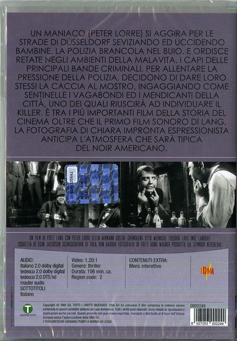 M - Il Mostro di Düsseldorf (DVD) - DVD - Film di Fritz Lang Giallo | IBS