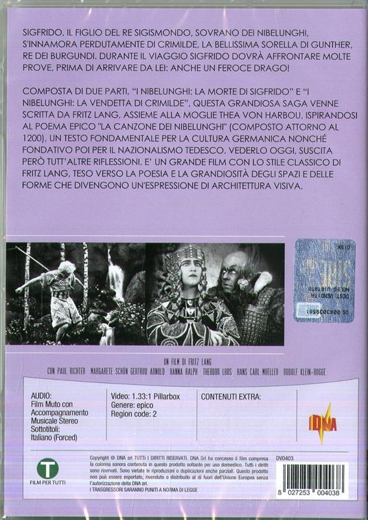 I Nibelunghi (DVD) - DVD - Film di Fritz Lang Avventura | IBS