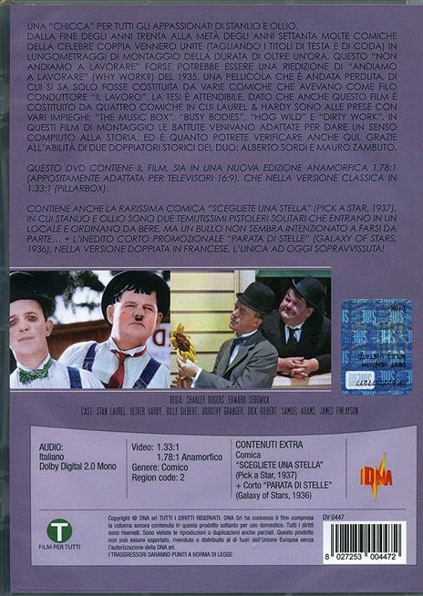 Non andiamo a lavorare - Scegliete una stella (DVD) di Lloyd French,Edward Sedgwick - DVD - 2