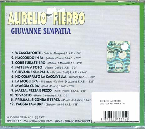 Giuvanne simpatia - CD Audio di Aurelio Fierro - 2