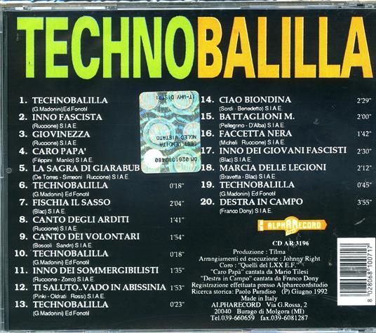 Technobalilla vol.1 - CD Audio - 2