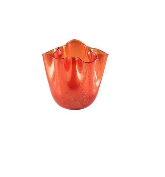 Vaso Fazzoletto piccolo rosso con foglia oro Venini - Venini - Casa e  Cucina | IBS