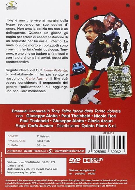 Tony.  L'altra faccia della Torino violenta (DVD) di Carlo Ausino - DVD - 2