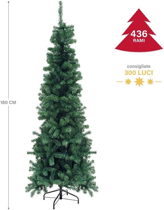 Alberi di natale sestriere slim h180cm 436 rami articoli natalizi - ND -  Idee regalo | IBS