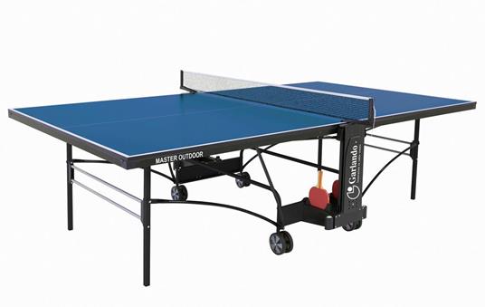 Tavolo Da Pin Pong Con Piano Blu E Ruote Per Esterno Garlando Master Outdoor