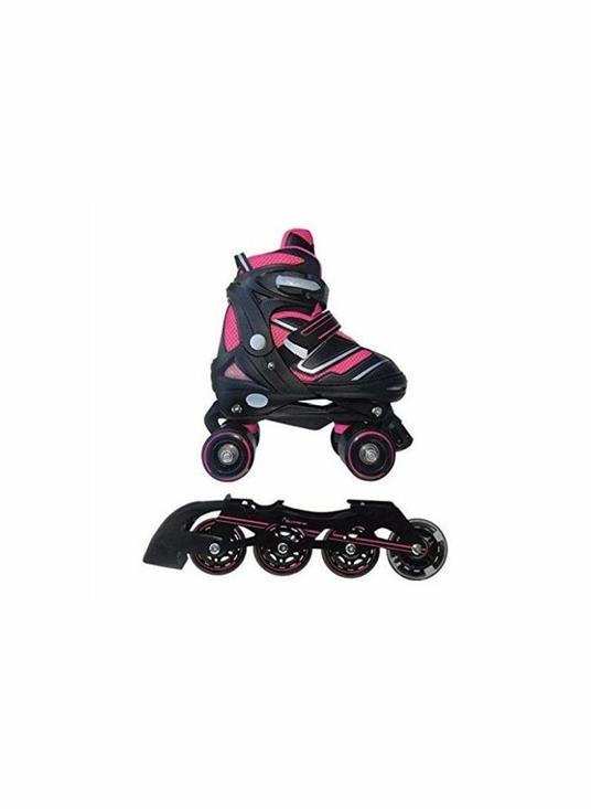 Pattini a rotelle trasformabili in pattini in linea 2in1 REVERSE fucsia  misura L - - Skateboard e pattini - Giocattoli | IBS