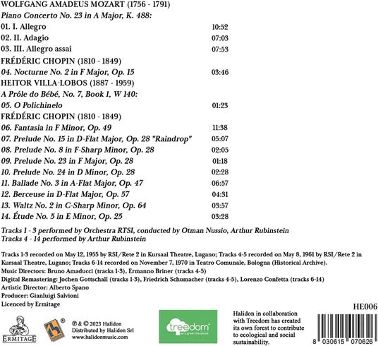 Musiche di Mozart, Chopin, Villa-Lobos - CD Audio di Arthur Rubinstein - 2