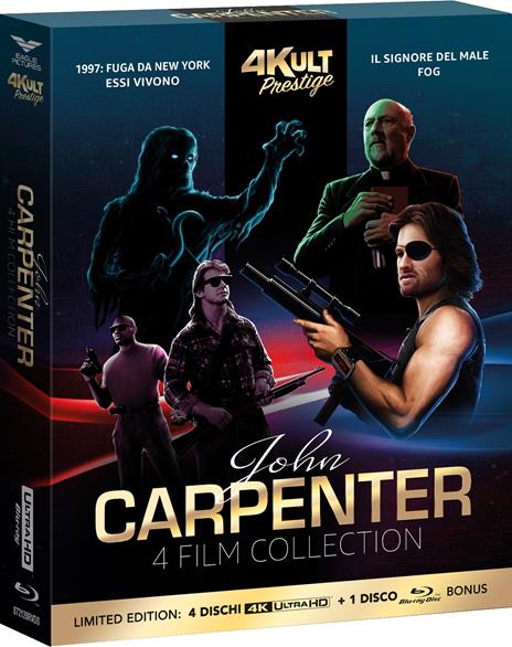 Cofanetto Carpenter "4Kult Prestige" Numerato (4 Blu-ray Ultra HD 4K + 1 Blu-ray extra) 