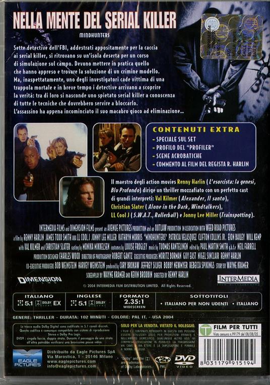 Nella mente del serial killer. Mindhunters - DVD - Film di Renny Harlin  Giallo | IBS