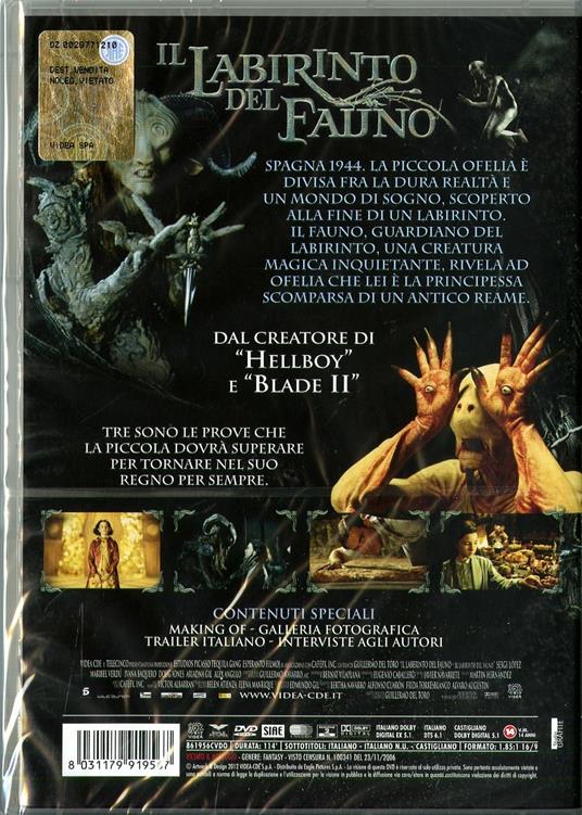 Il labirinto del fauno (1 DVD) - DVD - Film di Guillermo Del Toro  Fantastico | IBS