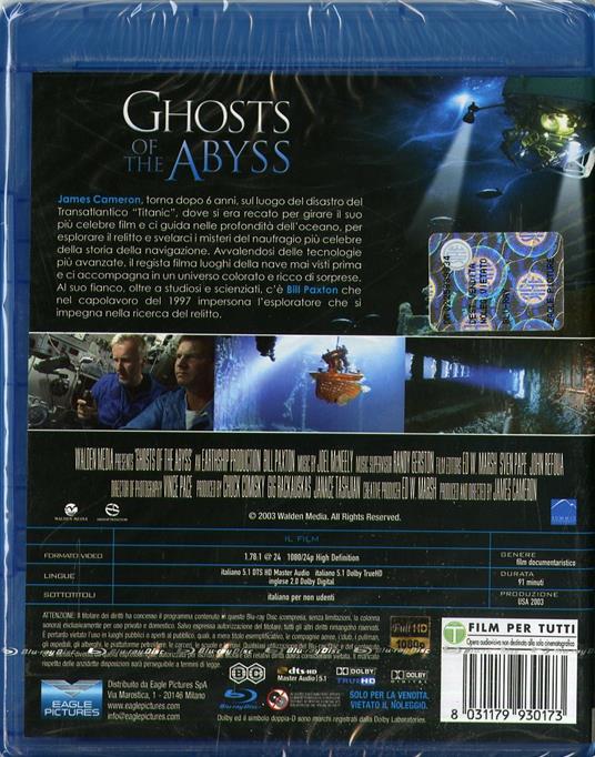 Ghosts of the Abyss di James Cameron - Blu-ray - 2