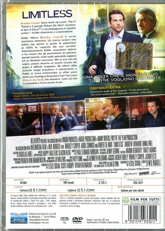 Limitless di Neil Burger - DVD - 2