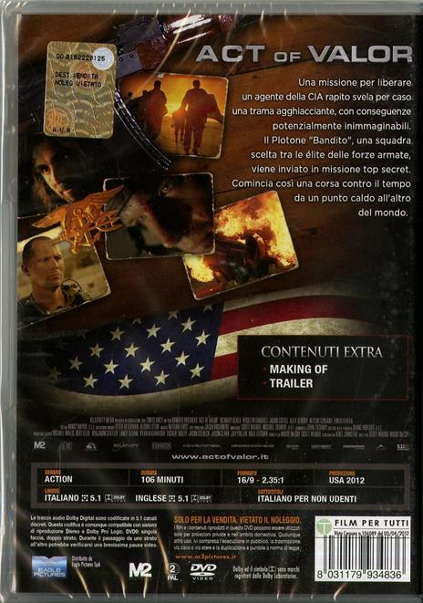 Act of Valor di Mike McCoy,Scott Waugh - DVD - 2