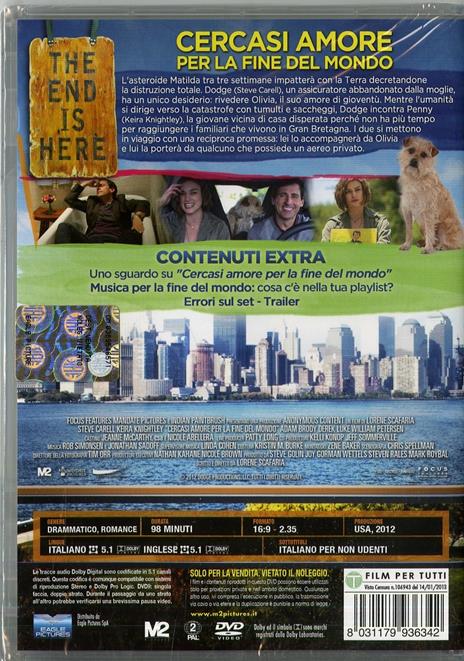 Cercasi amore per la fine del mondo di Lorene Scafaria - DVD - 2