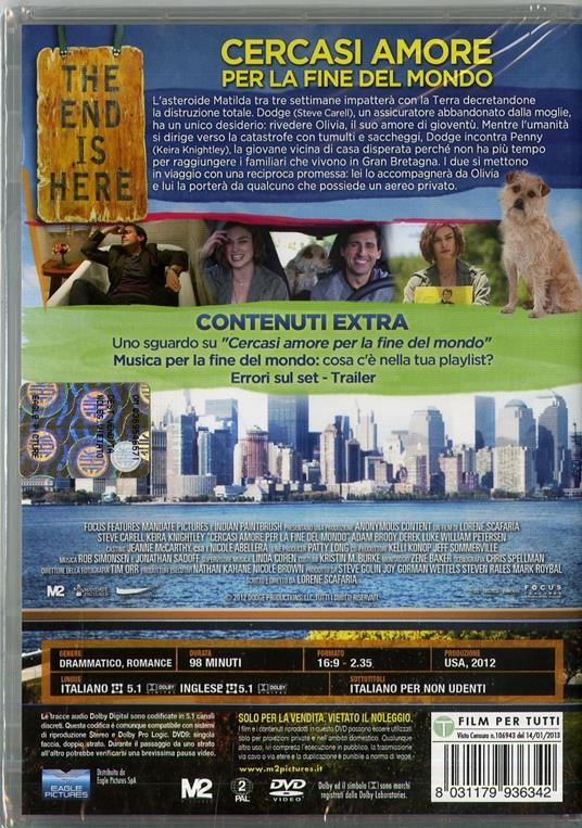 Cercasi amore per la fine del mondo - DVD - Film di Lorene Scafaria  Commedia | IBS