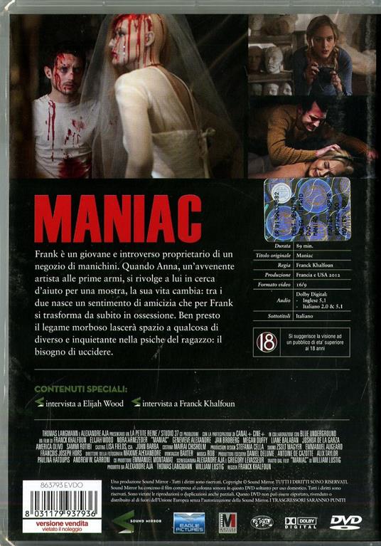 Maniac - DVD - Film di Franck Khalfoun Giallo | IBS