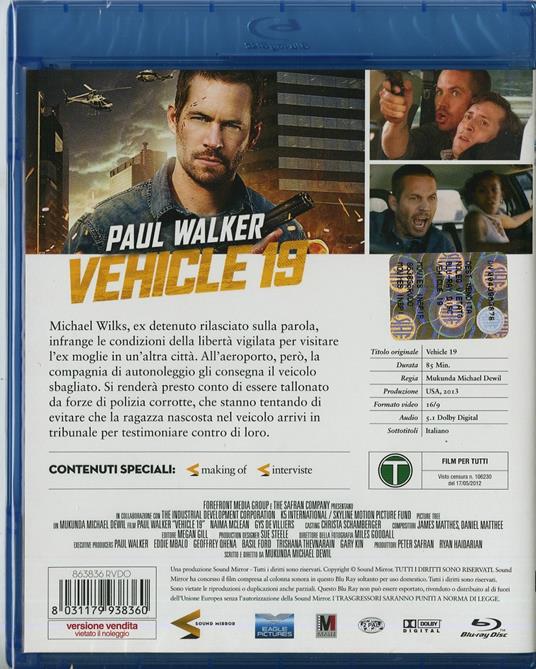 Vehicle 19 di Mukunda Michael Dewil - Blu-ray - 2