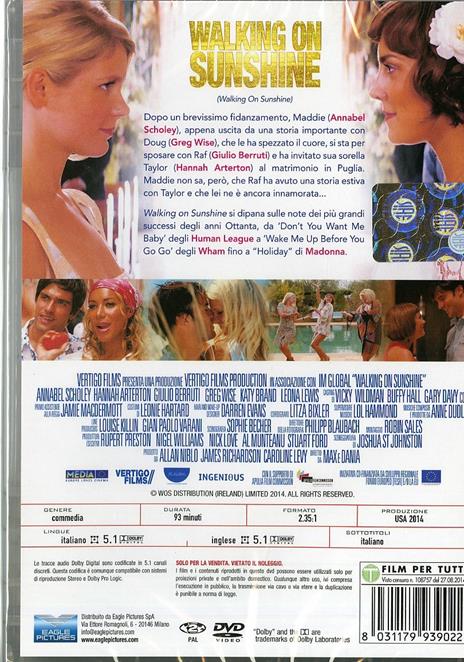 Walking on Sunshine di Max Giwa,Dania Pasquini - DVD - 2