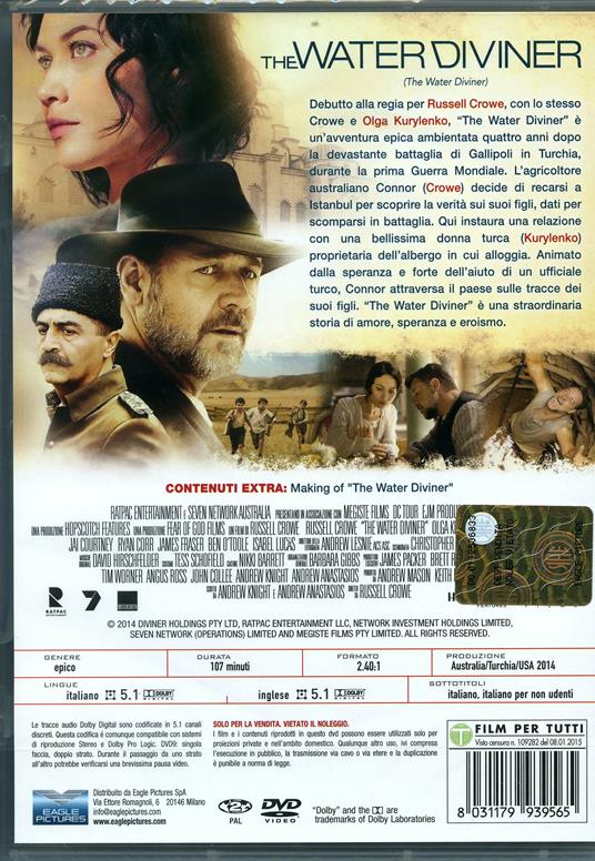 The Water Diviner di Russell Crowe - DVD - 2