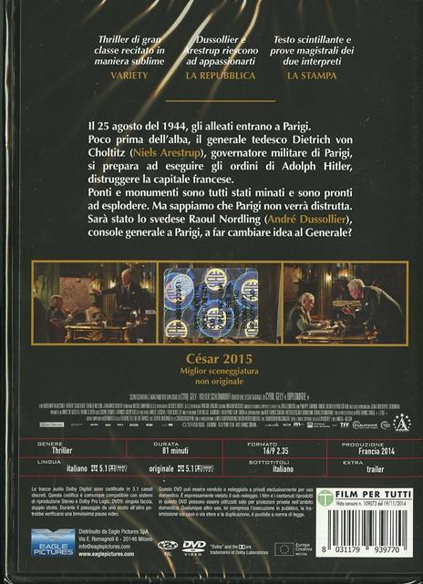 Diplomacy. Una notte per salvare Parigi di Volker Schlöndorff - DVD - 2