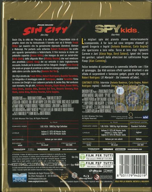 Sin City. Spy Kids (2 Blu-ray) di Frank Miller,Robert Rodriguez,Quentin Tarantino - 2