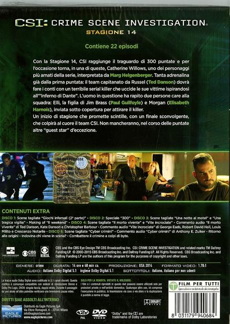 CSI. Crime Scene Investigation. Stagione 14 (3 DVD) - DVD - Film di Alec  Smight , Brad Tanenbaum Giallo | IBS
