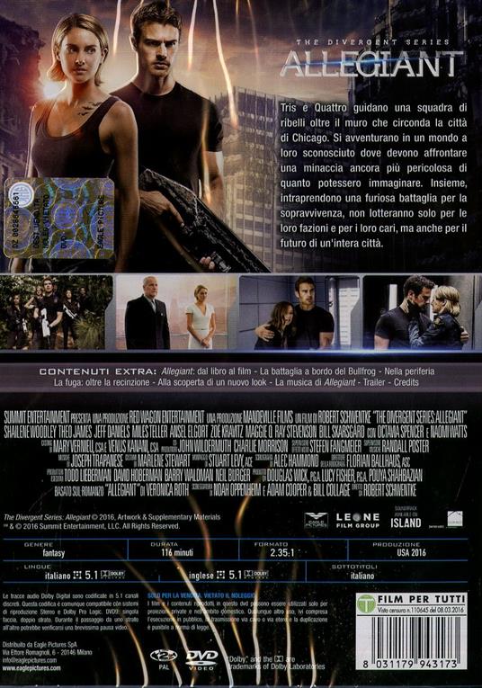 The Divergent Series: Allegiant (DVD Special Edition)<span>.</span> Special Edition di Robert Schwentke - DVD - 8