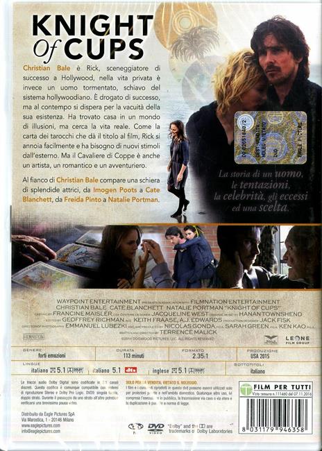 Knight of Cups (DVD) di Terrence Malick - DVD - 2
