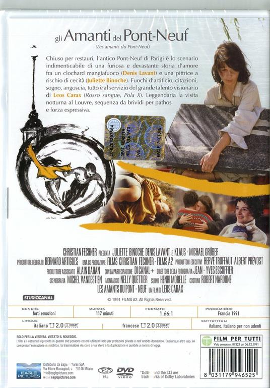 Gli amanti del Pont-Neuf (DVD) di Leos Carax - DVD - 2