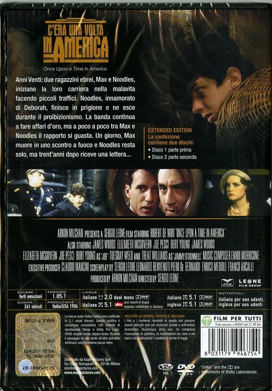 C'era una volta in America (DVD) di Sergio Leone - DVD - 2
