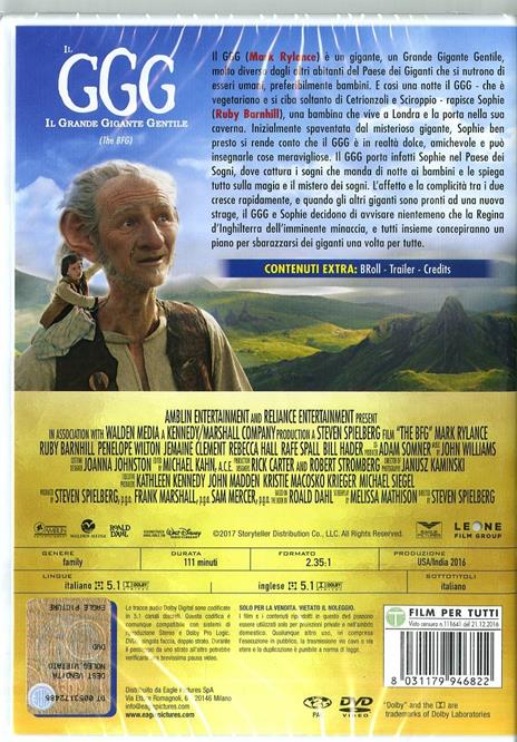 Il GGG. Il Grande Gigante Gentile (DVD) di Steven Spielberg - DVD - 2