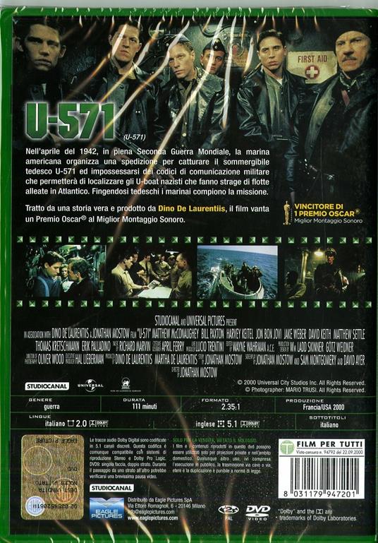 U-571 (DVD) di Jonathan Mostow - DVD - 2