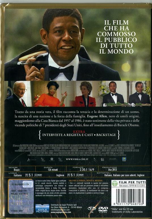 The Butler. Un maggiordomo alla Casa Bianca (DVD) di Lee Daniels - DVD - 2