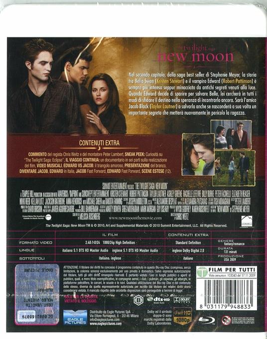New Moon. The Twilight Saga (Blu-ray) di Chris Weitz - Blu-ray - 2
