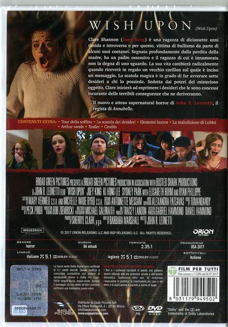 Wish Upon. Special Edition (DVD) di John R. Leonetti - DVD - 2