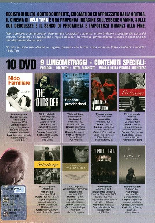 Cofanetto Bela Tarr. 9 Film (10 DVD) - DVD - Film di Bela Tarr Drammatico |  IBS
