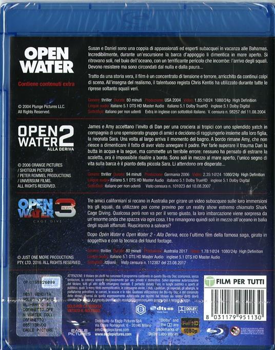 Open Water Collection (3 Blu-ray) di Hans Horn,Chris Kentis,Gerald Rascionato - 2