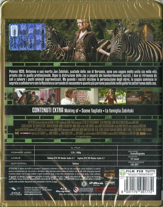 La signora dello zoo di Varsavia (Blu-ray) di Niki Caro - Blu-ray - 2