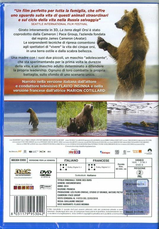 La terra degli orsi (DVD) - DVD - Film di Guillaume Vincent Documentario |  IBS