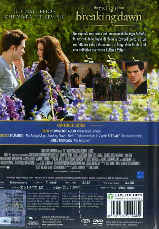 Breaking Dawn Part 2. The Twilight Saga. Digibook Limited Edition (2 DVD) di Bill Condon - DVD - 2