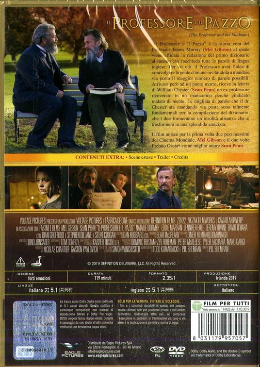 Il professore e il pazzo (DVD) di P. B. Shemran - DVD - 2