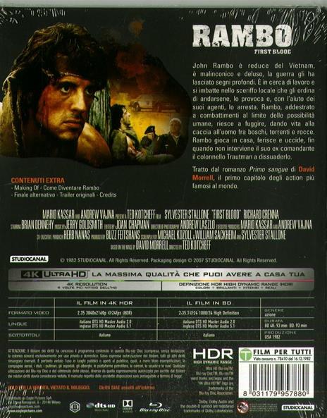 Rambo (Blu-ray + Blu-ray 4K Ultra HD) di Ted Kotcheff - Blu-ray + Blu-ray Ultra HD 4K - 2