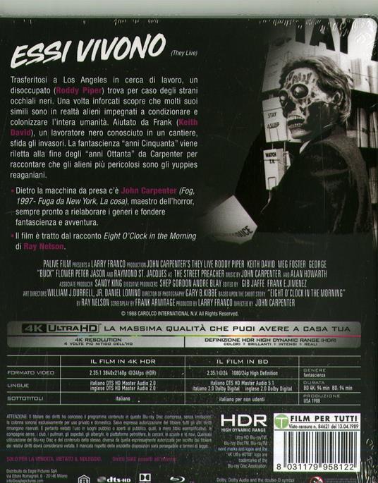 Essi vivono (Blu-ray + Blu-ray 4K Ultra HD) di John Carpenter - Blu-ray + Blu-ray Ultra HD 4K - 2