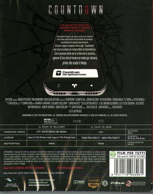 Countdown (DVD + Blu-ray) di Justin Dec - DVD + Blu-ray - 2