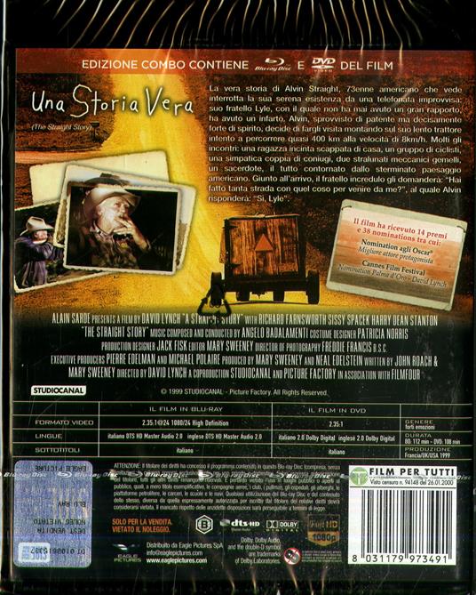 Una storia vera (DVD + Blu-ray) - DVD + Blu-ray - Film di David Lynch  Drammatico | IBS
