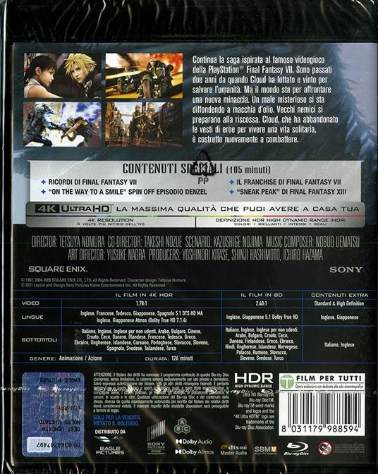 Final Fantasy VII. Advent Children ( (Blu-ray + Blu-ray Ultra HD 4K) di Tetsuya Nomura,Takeshi Nozue - Blu-ray + Blu-ray Ultra HD 4K - 2