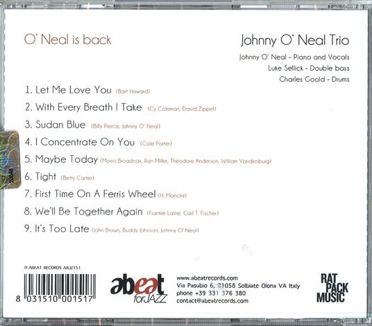 O'Neal Is Back - CD Audio di Johnny O'Neal - 2